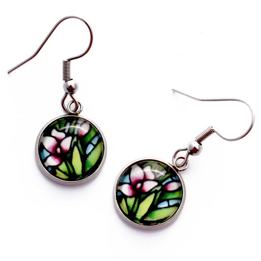 Snapdragon Flower Circle Earrings