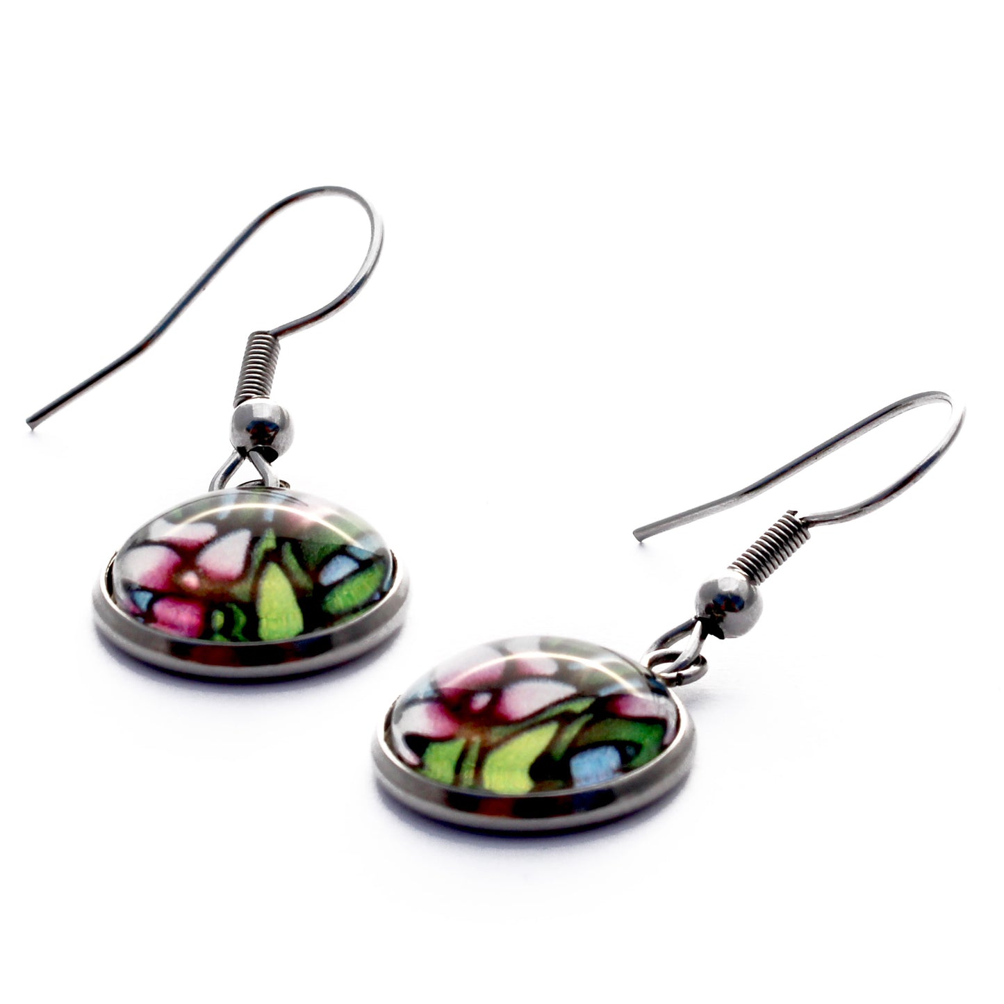 Snapdragon Flower Circle Earrings