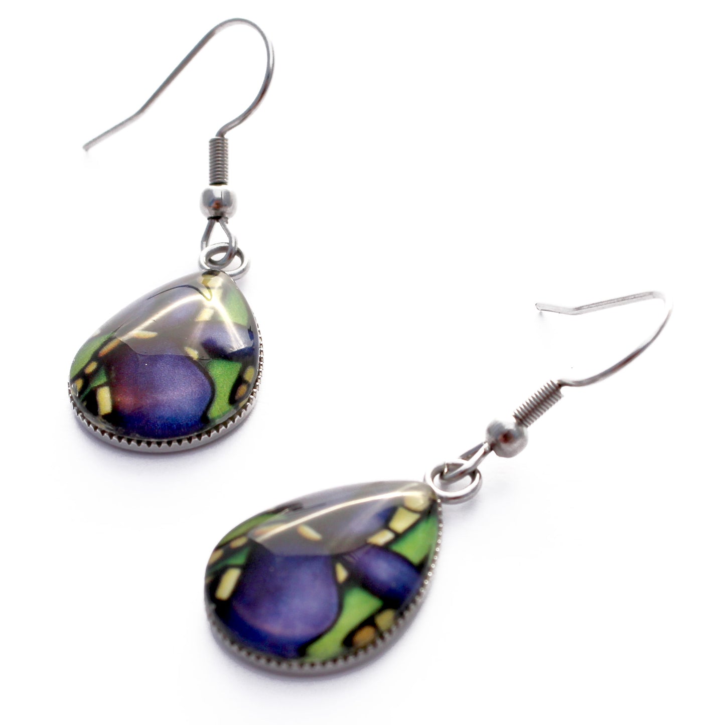Iris Flower Teardrop Earrings