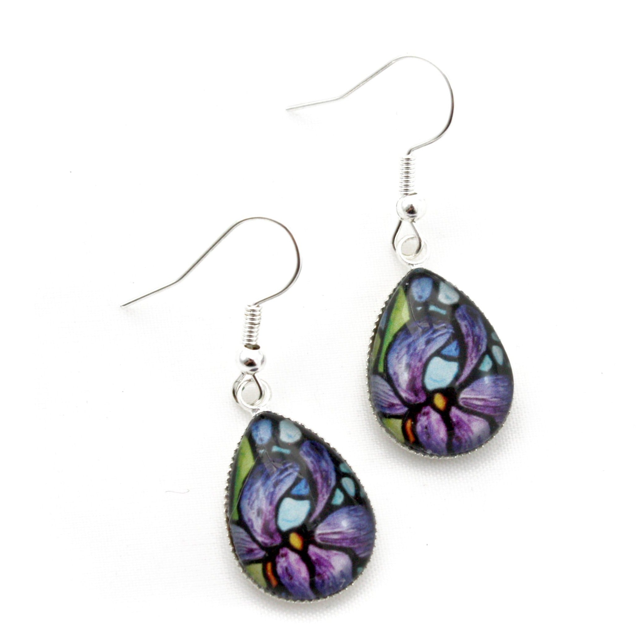 Best Seller - Iris Flower Teardrop Earrings