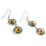 Load image into Gallery viewer, Long Dangle Earrings - Tiger Lily Flower

