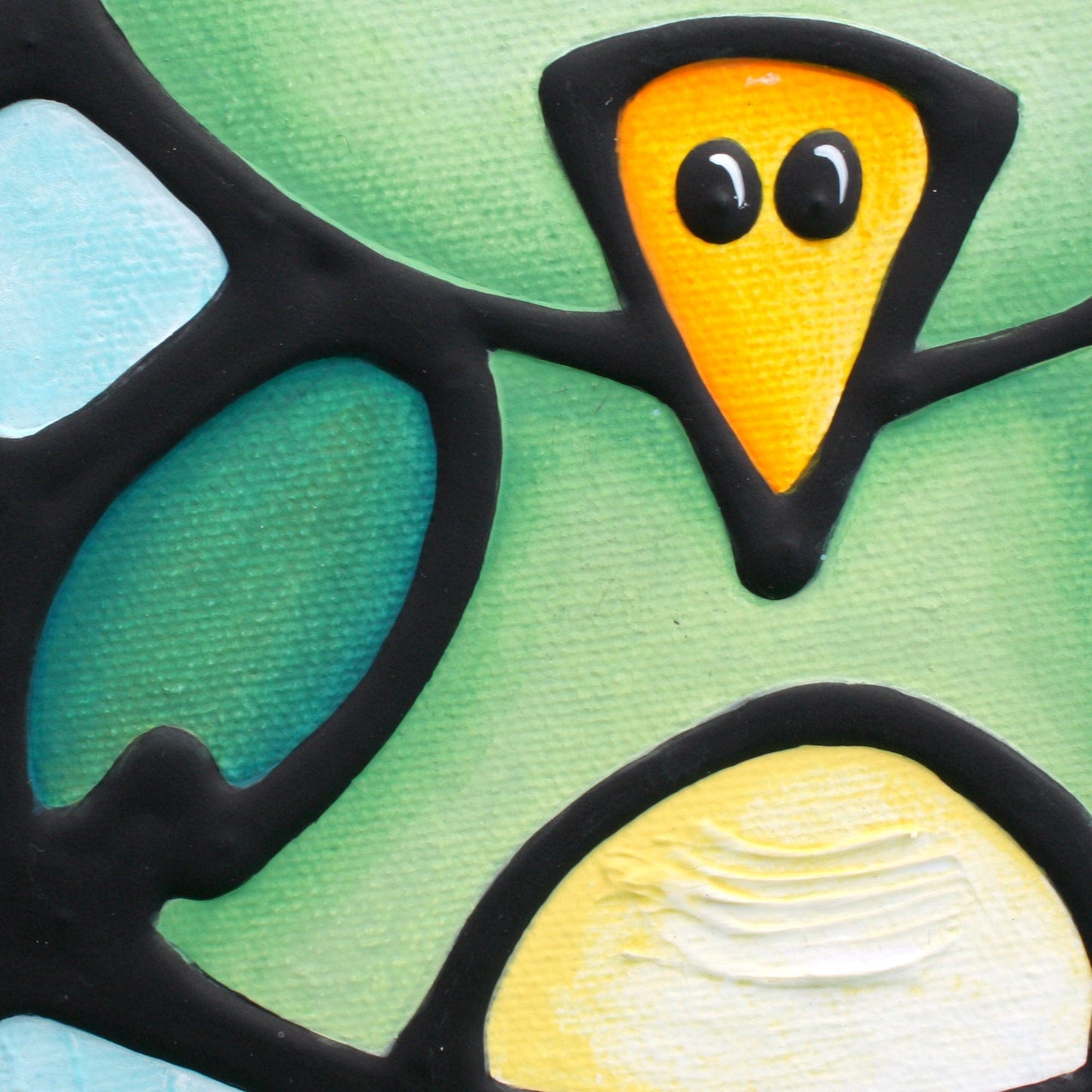 Cute Bird Original Painting 8" x 8"
