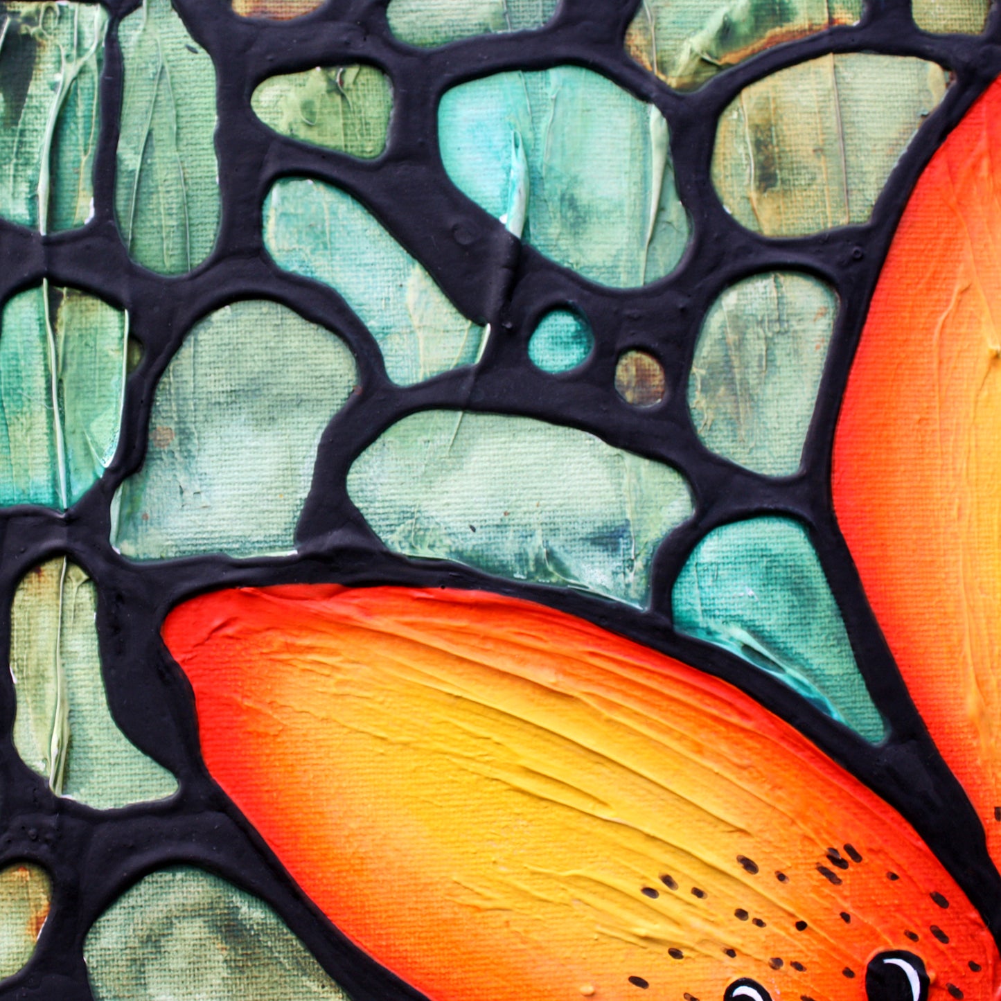 Tiger Lily Flower Original Painting 16" x 16"