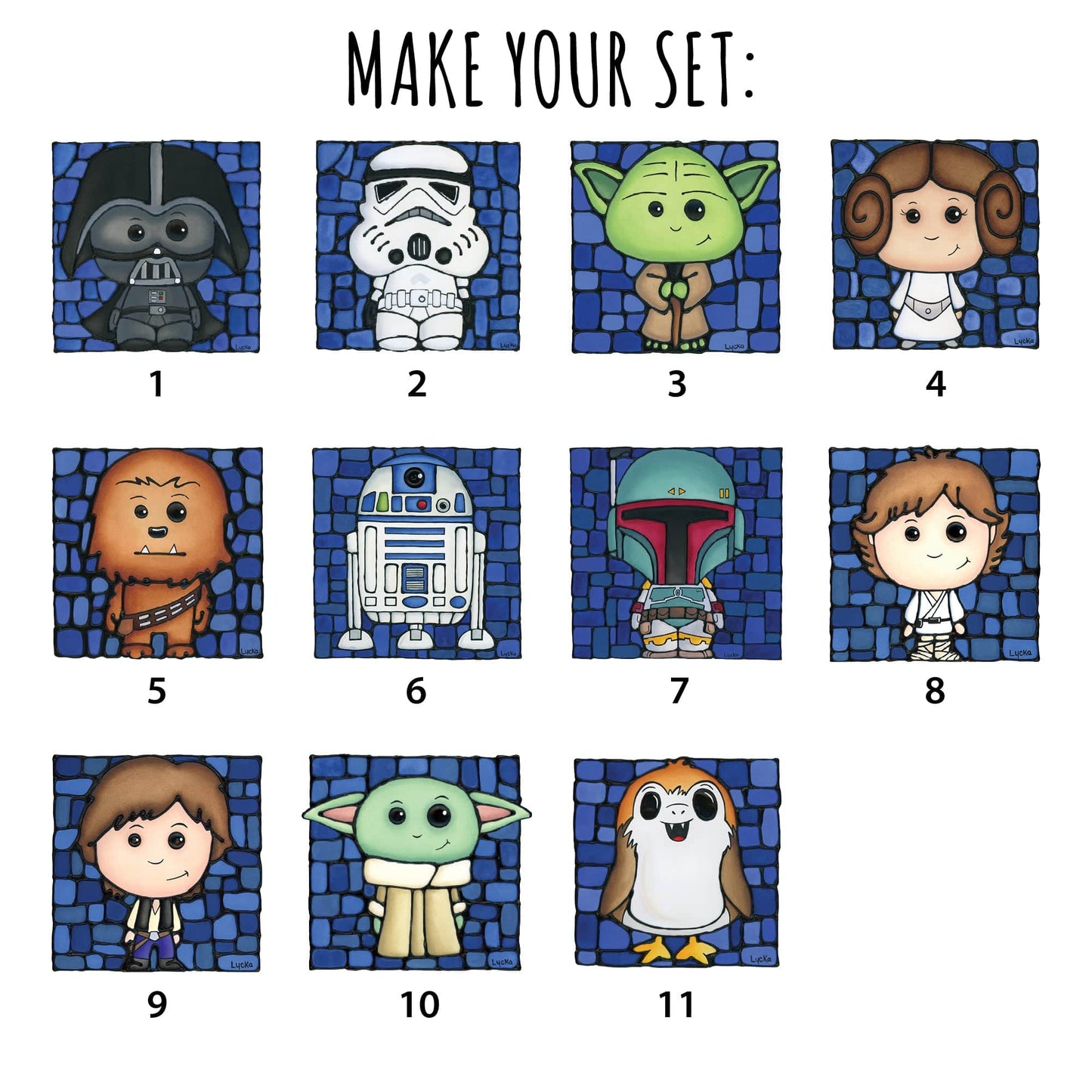 Cute Sci-Fi Set of 6 Nursery Wall Art Prints