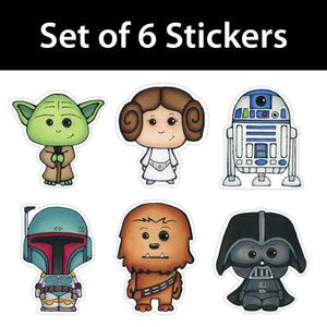 Set of 6 Sci-Fi Characters Vinyl Sticker