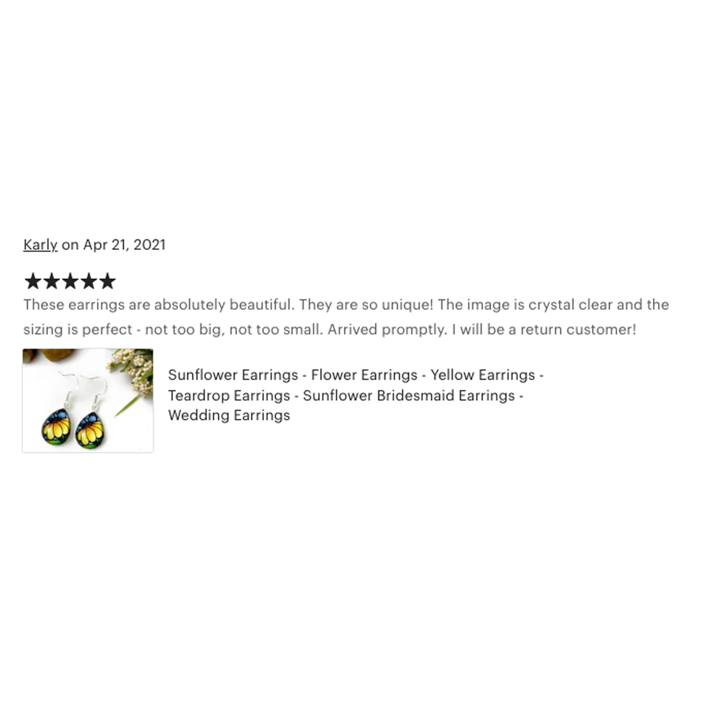 Yellow Sunflower Teardrop Earrings
