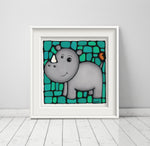 Load image into Gallery viewer, Rhinoceros Nursery Wall Art Print
