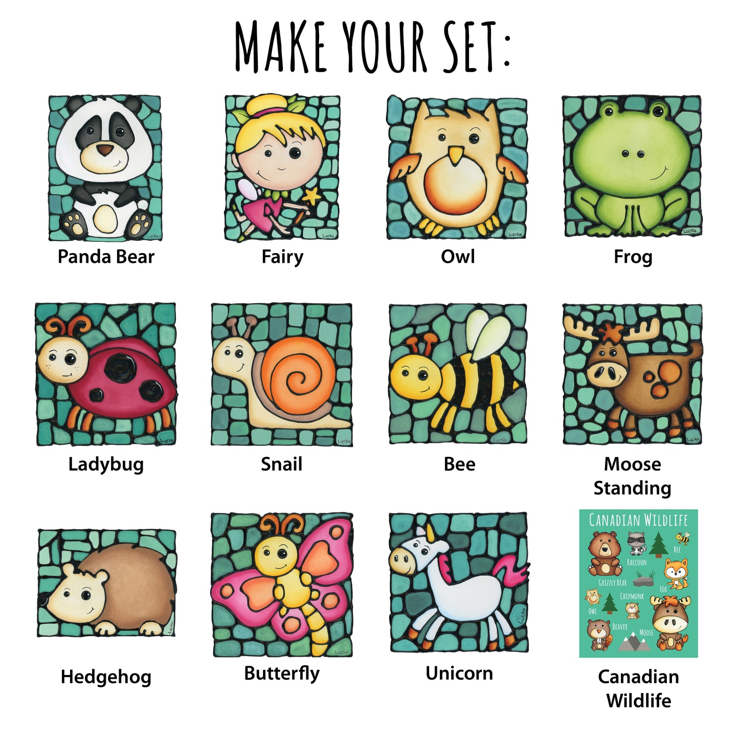 Woodland Animal Set of 6 Wall Art Prints