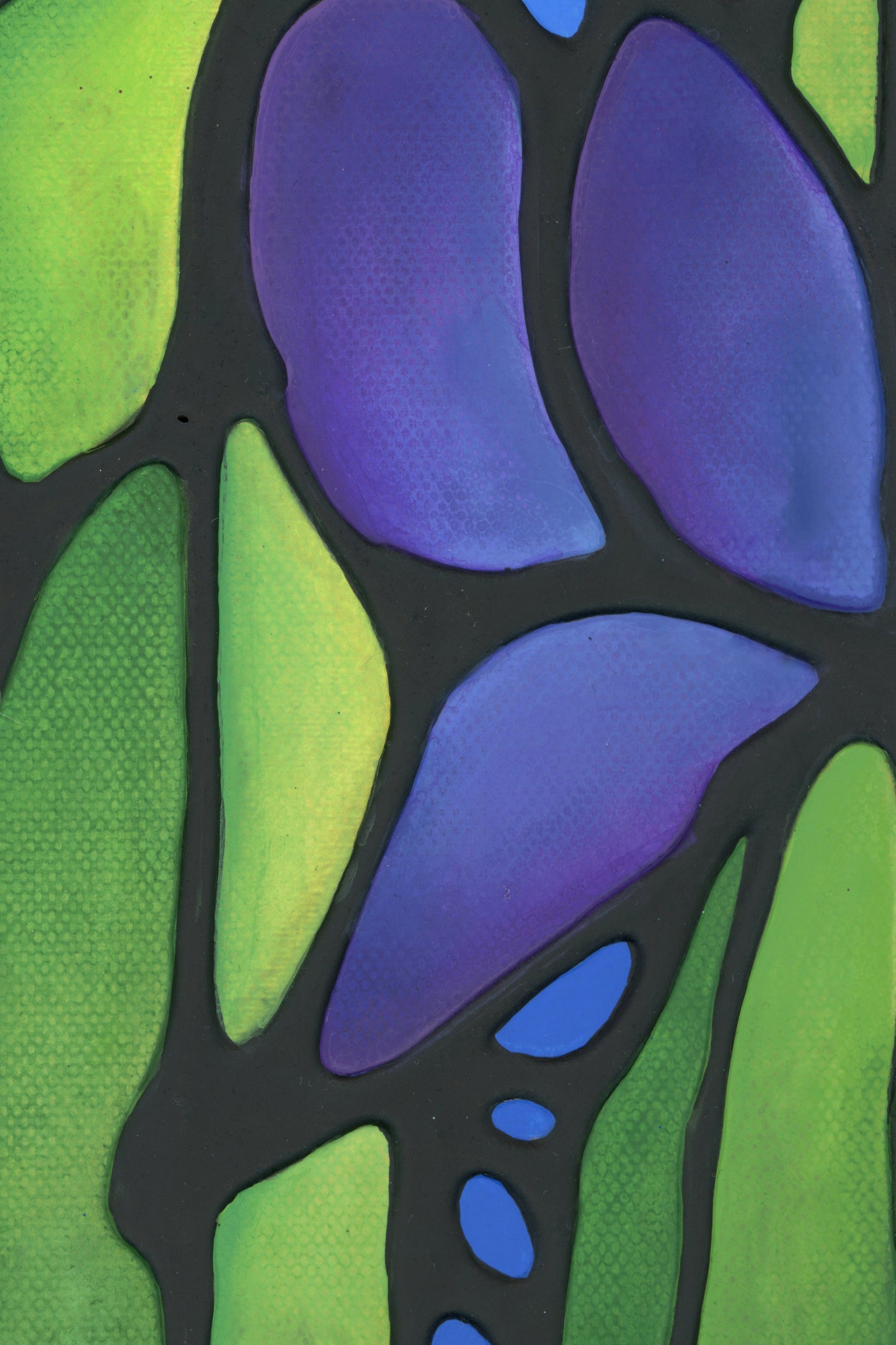 Purple Iris Flowers Original Painting 8" x 16"