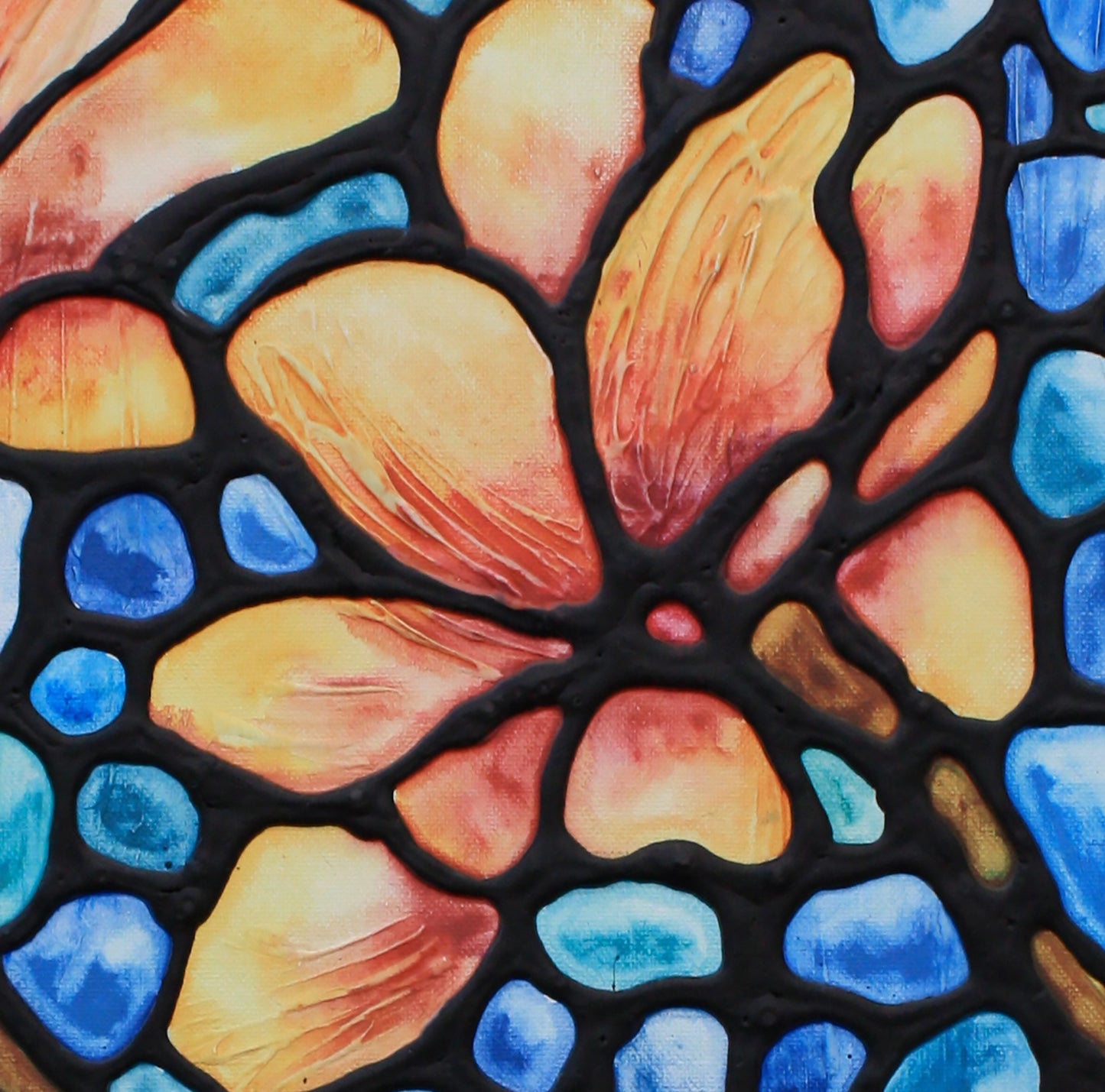 Peach Magnolia Flowers Original Painting 12 x 24 inch