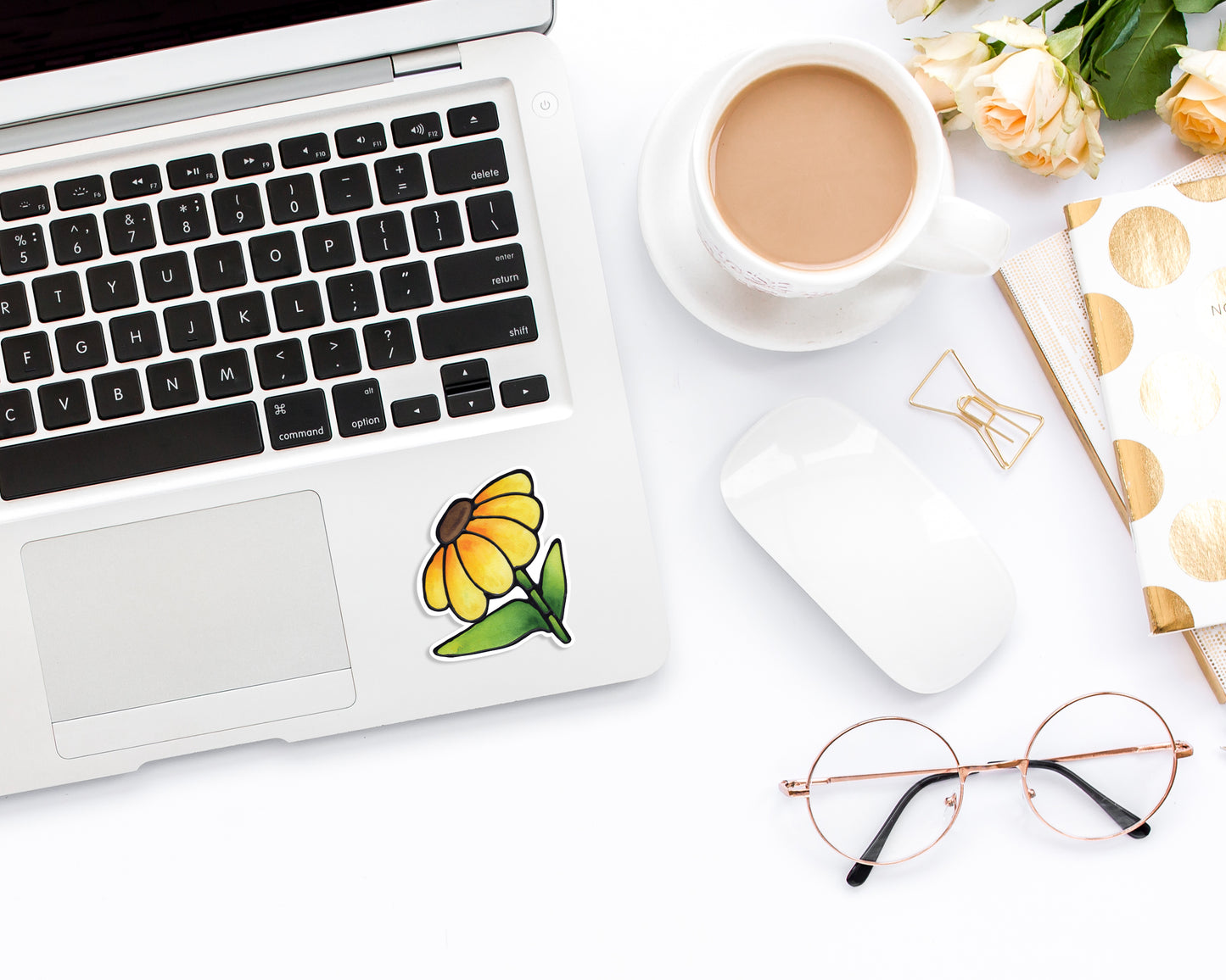 Yellow Sunflower Vinyl Sticker