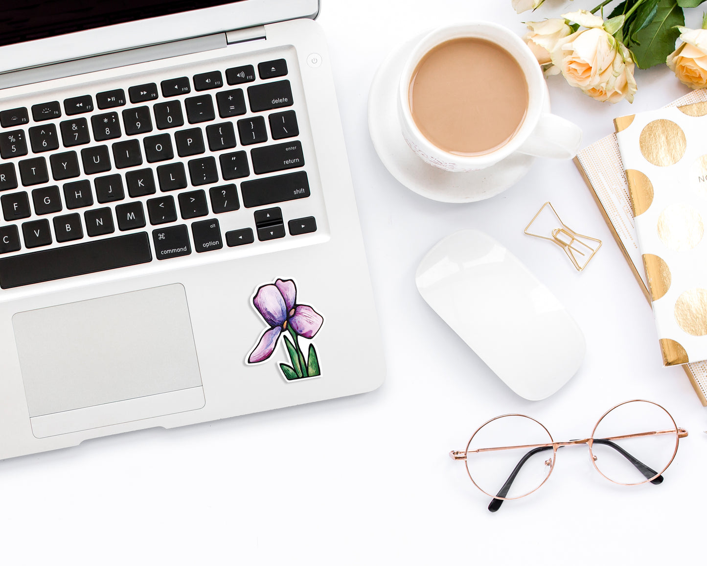 Purple Iris Flower Vinyl Sticker