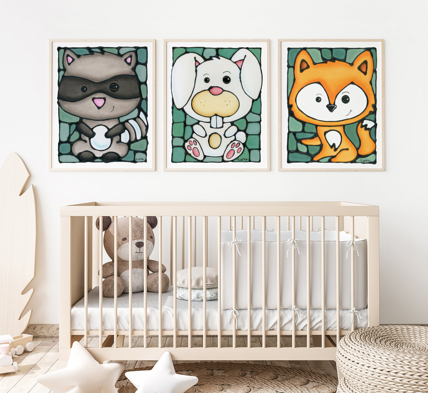 Woodland Animal Set of 6 Wall Art Prints