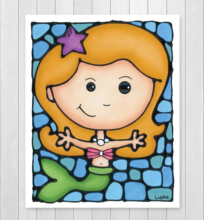 Little Mermaid Wall Art Print