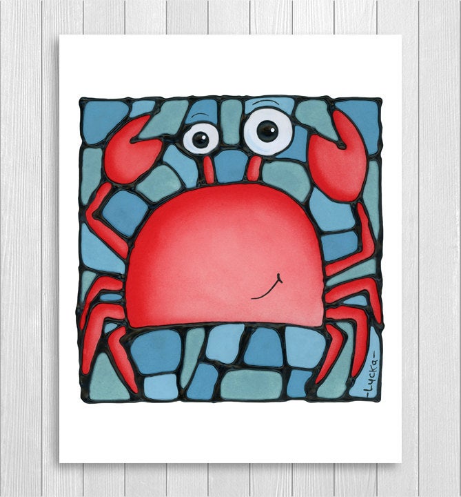 Under the Sea Set of 3 Wall Art Prints, Shark, Crab & Whale