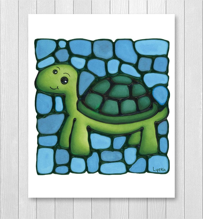 Ocean Animal Set of 4 Wall Art Prints