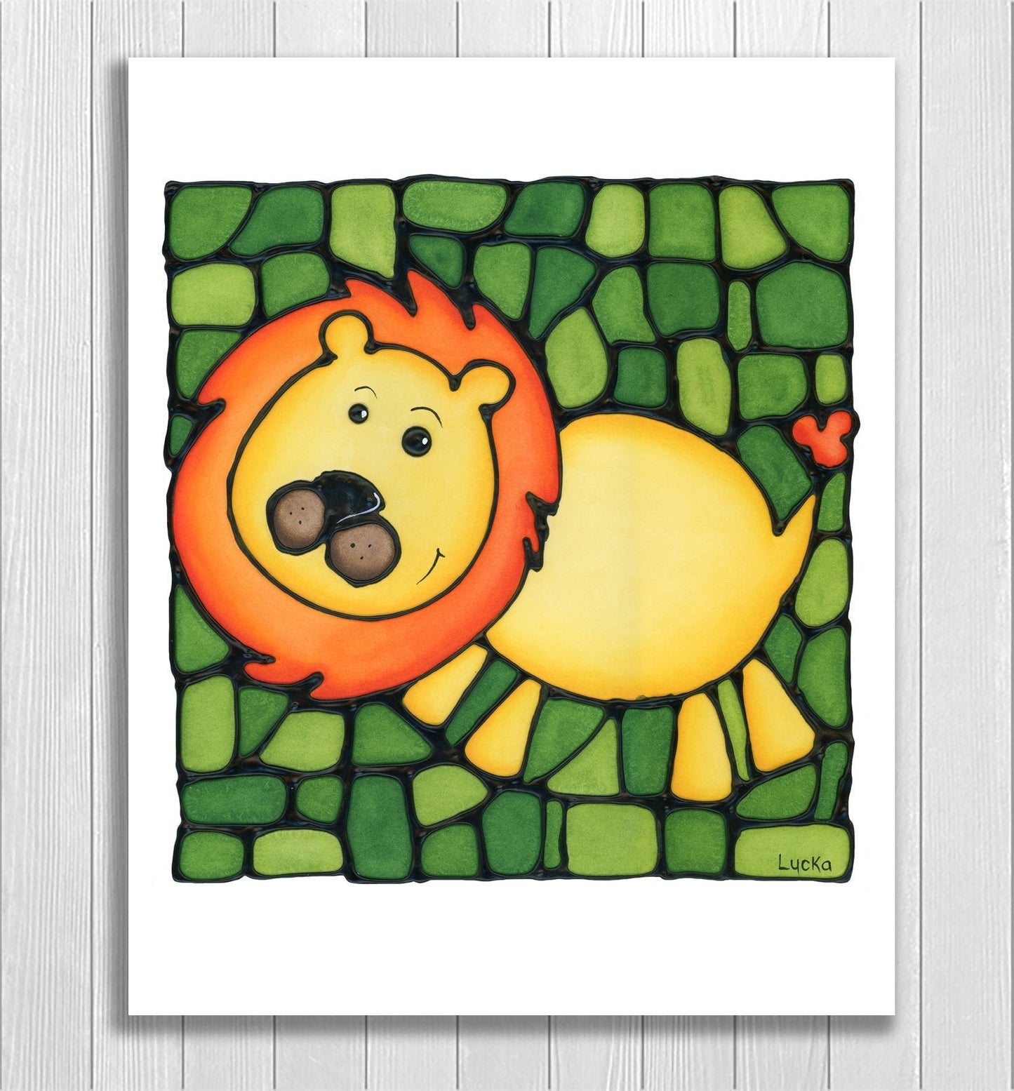 Jungle Animal Set of 4 Prints, Monkey, Lion, Giraffe, Tiger