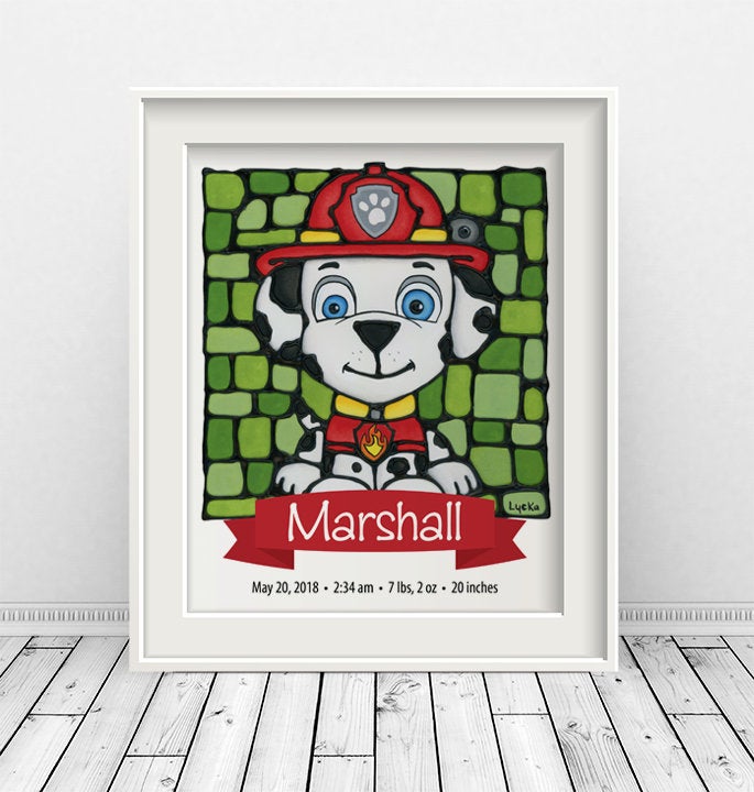 Personalized Baby Announcement Nursery Wall Art Print