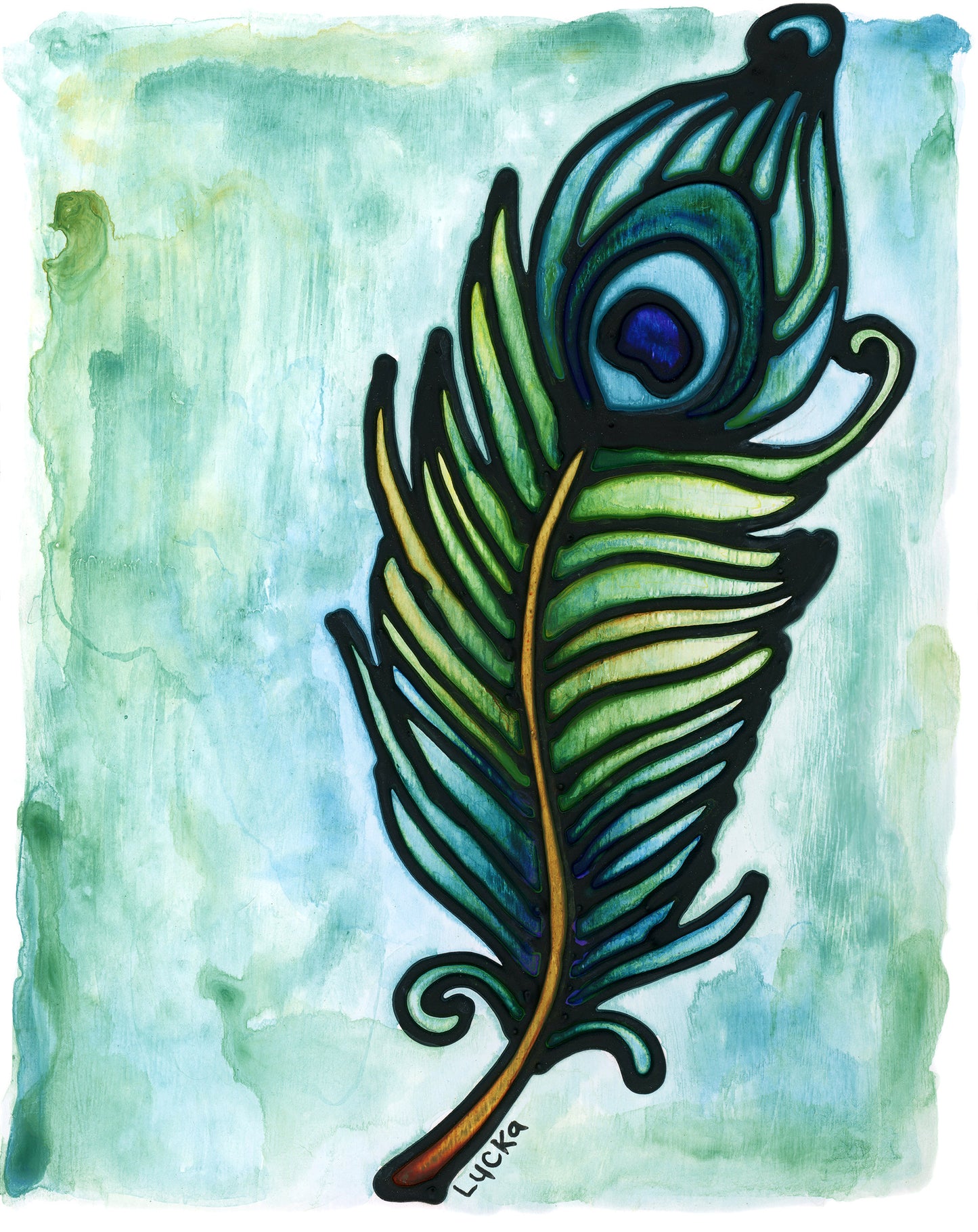 Peacock Feather Original Painting