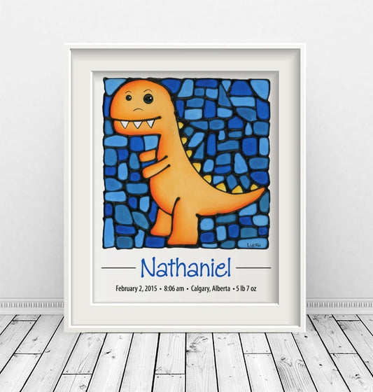 Personalized Baby Announcement Nursery Wall Art Print