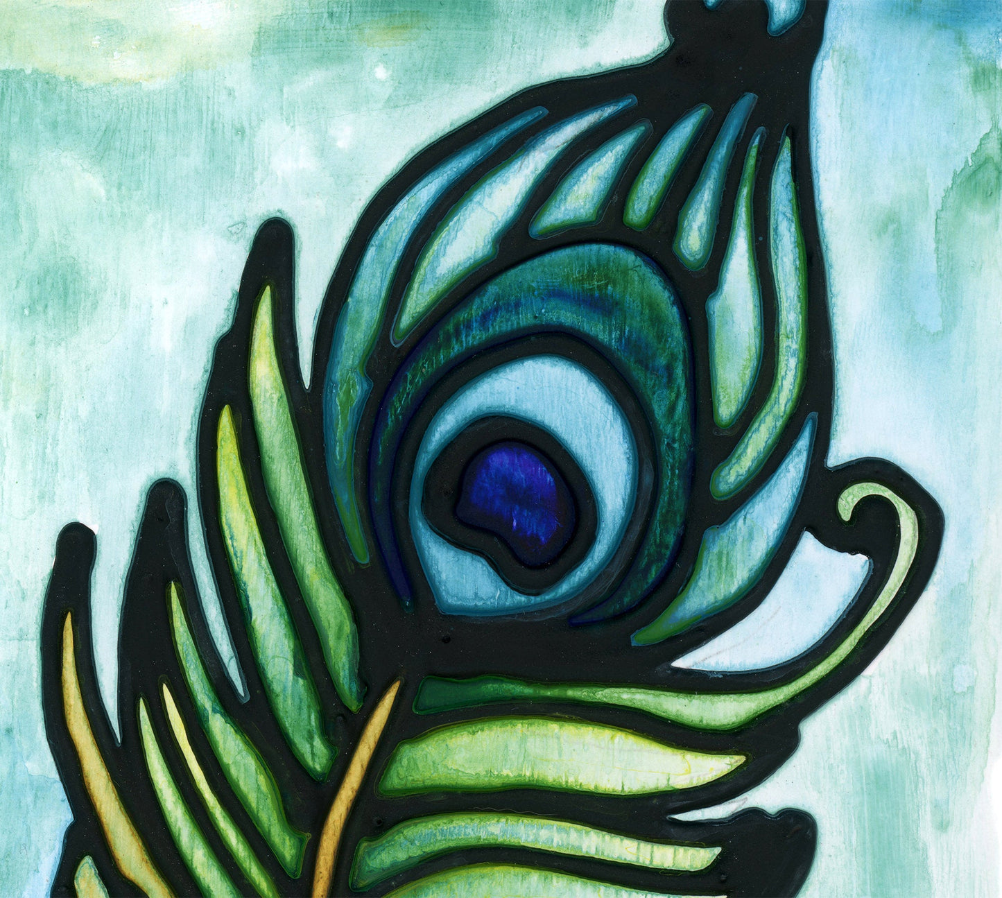 Peacock Feather Original Painting