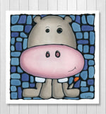Load image into Gallery viewer, Hippopotamus Nursery Wall Art Print
