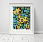 Load image into Gallery viewer, Giraffe Nursery Wall Art Print
