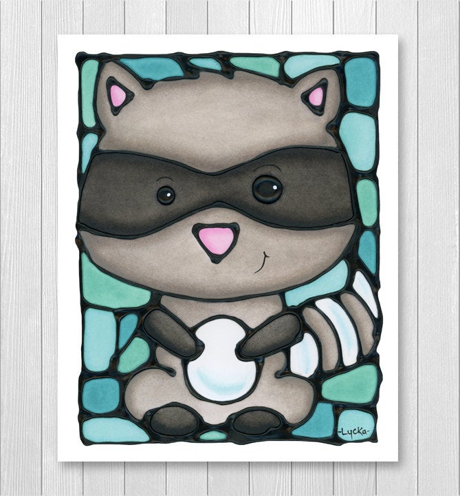 Raccoon Wall Art Print