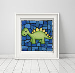 Load image into Gallery viewer, Stegosaurus Dinosaur Nursery Wall Art
