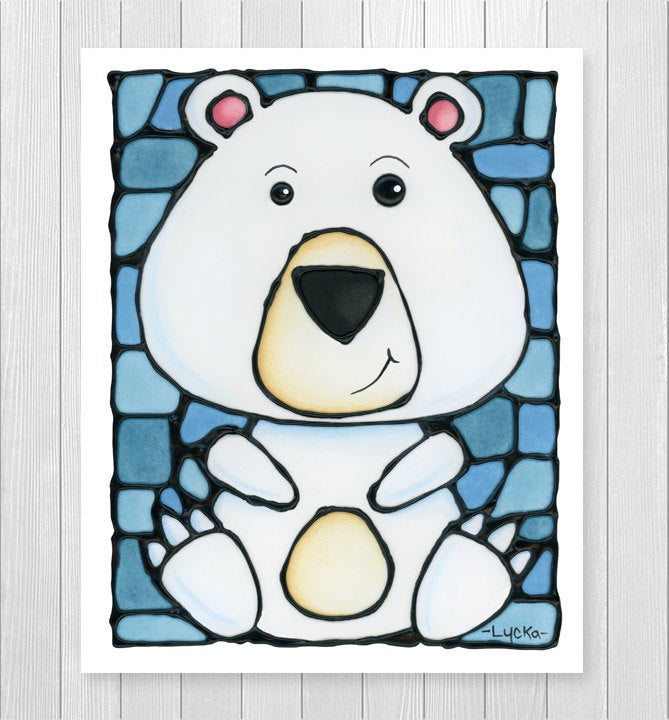 Polar Bear Nursery Wall Art Print