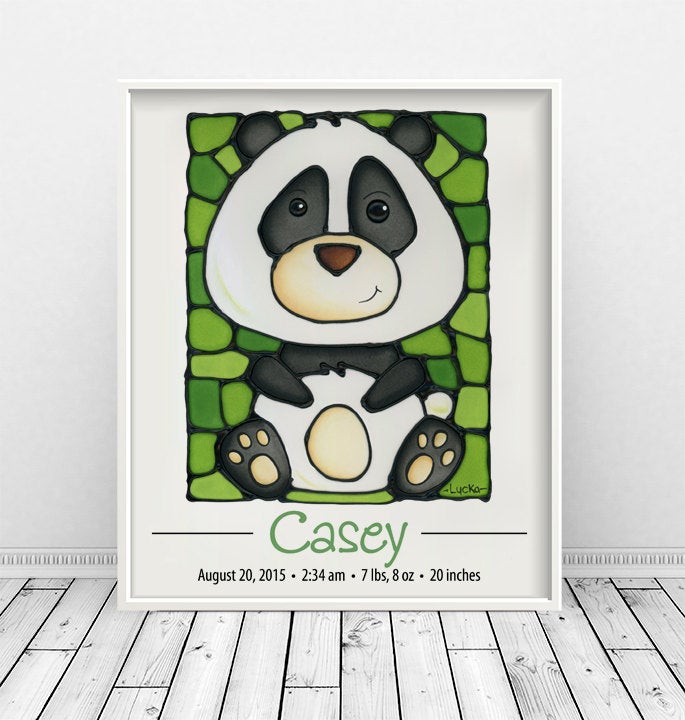 Personalized Baby Announcement Nursery Wall Art Print