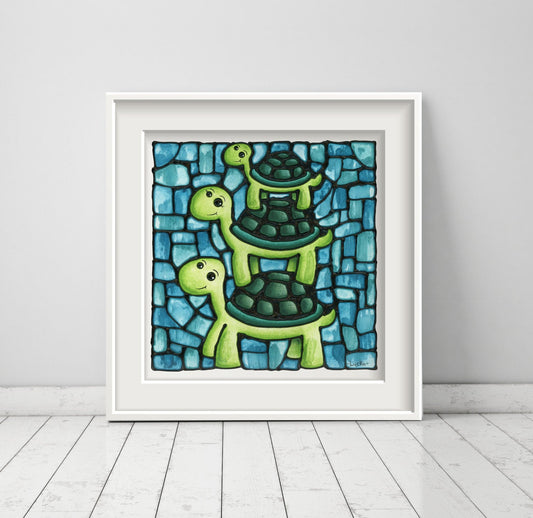 Turtle Family Wall Art Print