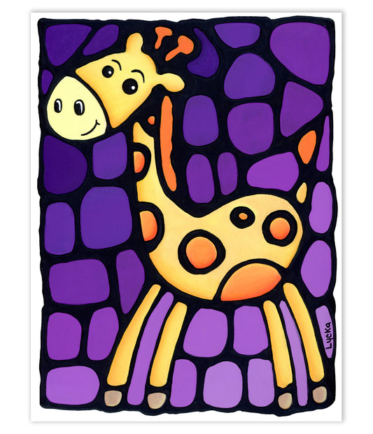 Cute Giraffe Original Painting 9" x 12"