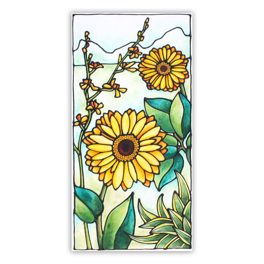 Yellow Daisy Original Painting 12 x 24 inch