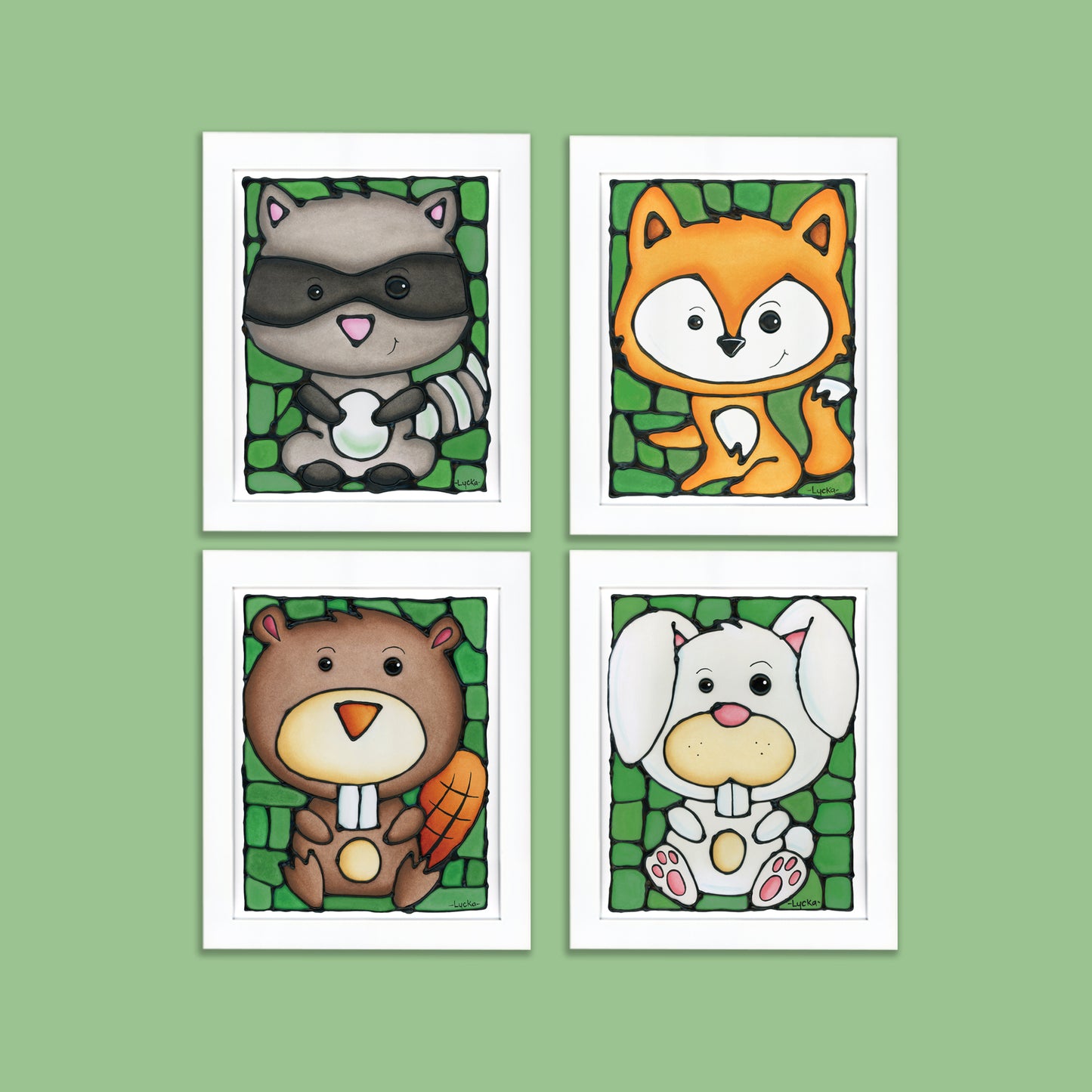 Woodland Animal Set of 6 Wall Art Prints