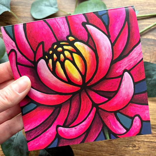 Pink Chrysanthemum Flower Greeting Card