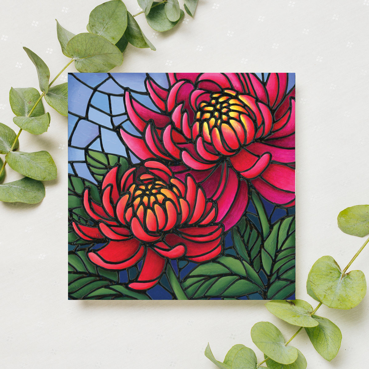 Two Chrysanthemum Flowers Greeting Card