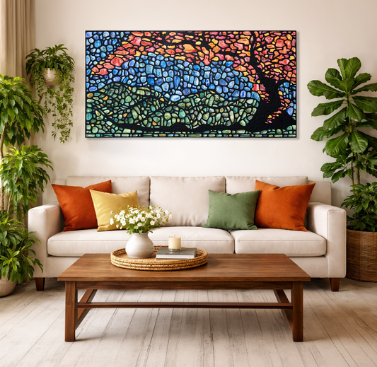 Autumn Landscape Original Painting - 60 x 32 inch
