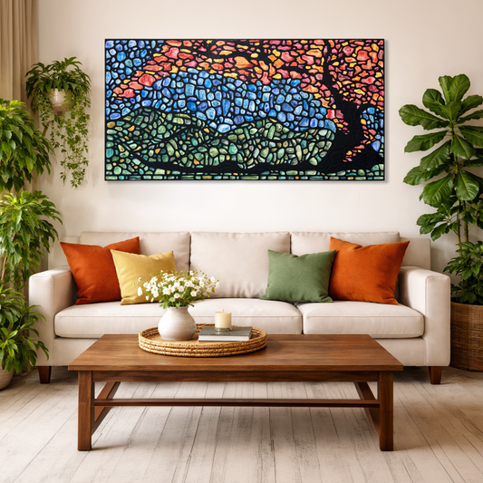 Autumn Landscape Original Painting - 60 x 32 inch