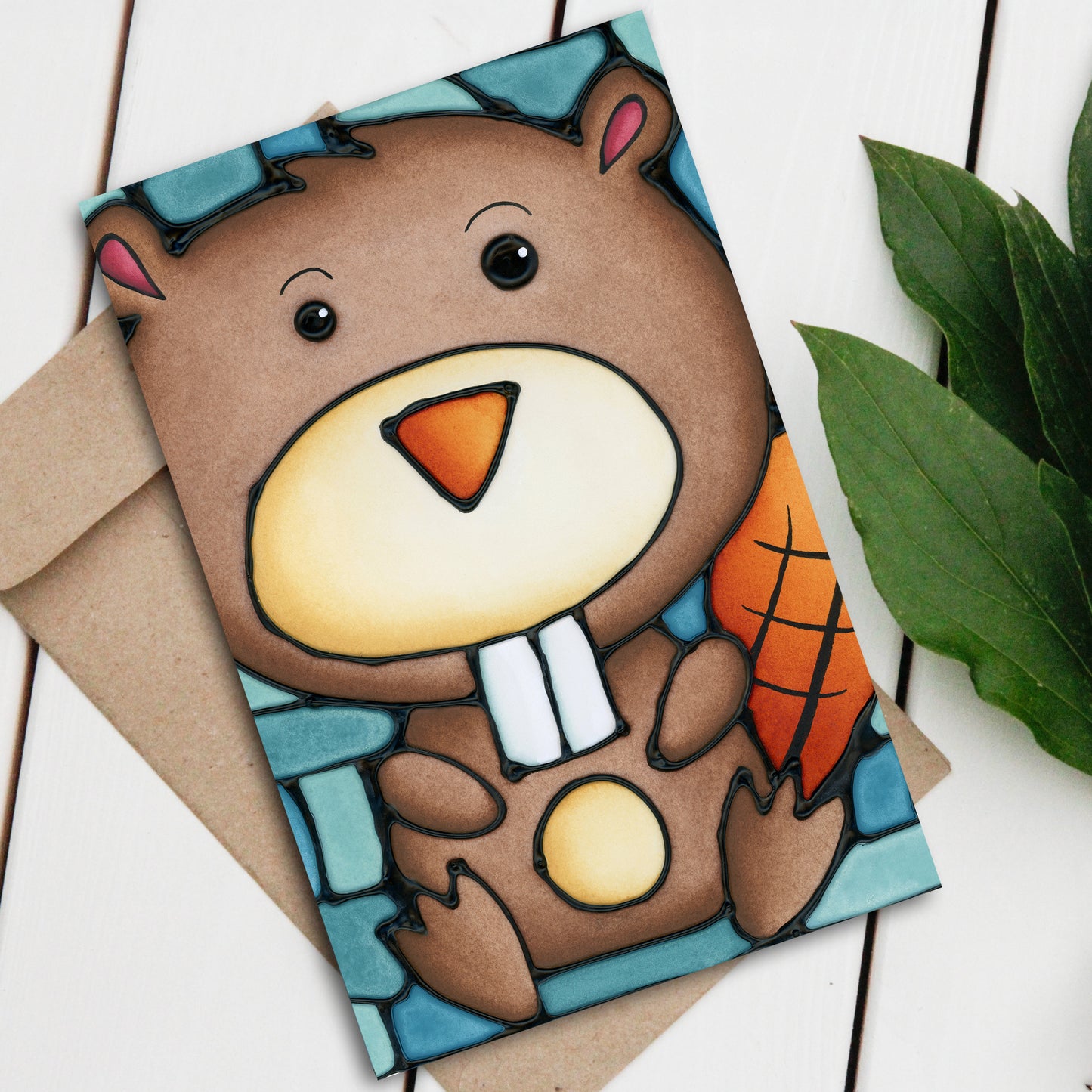 Beaver Large Greeting Card