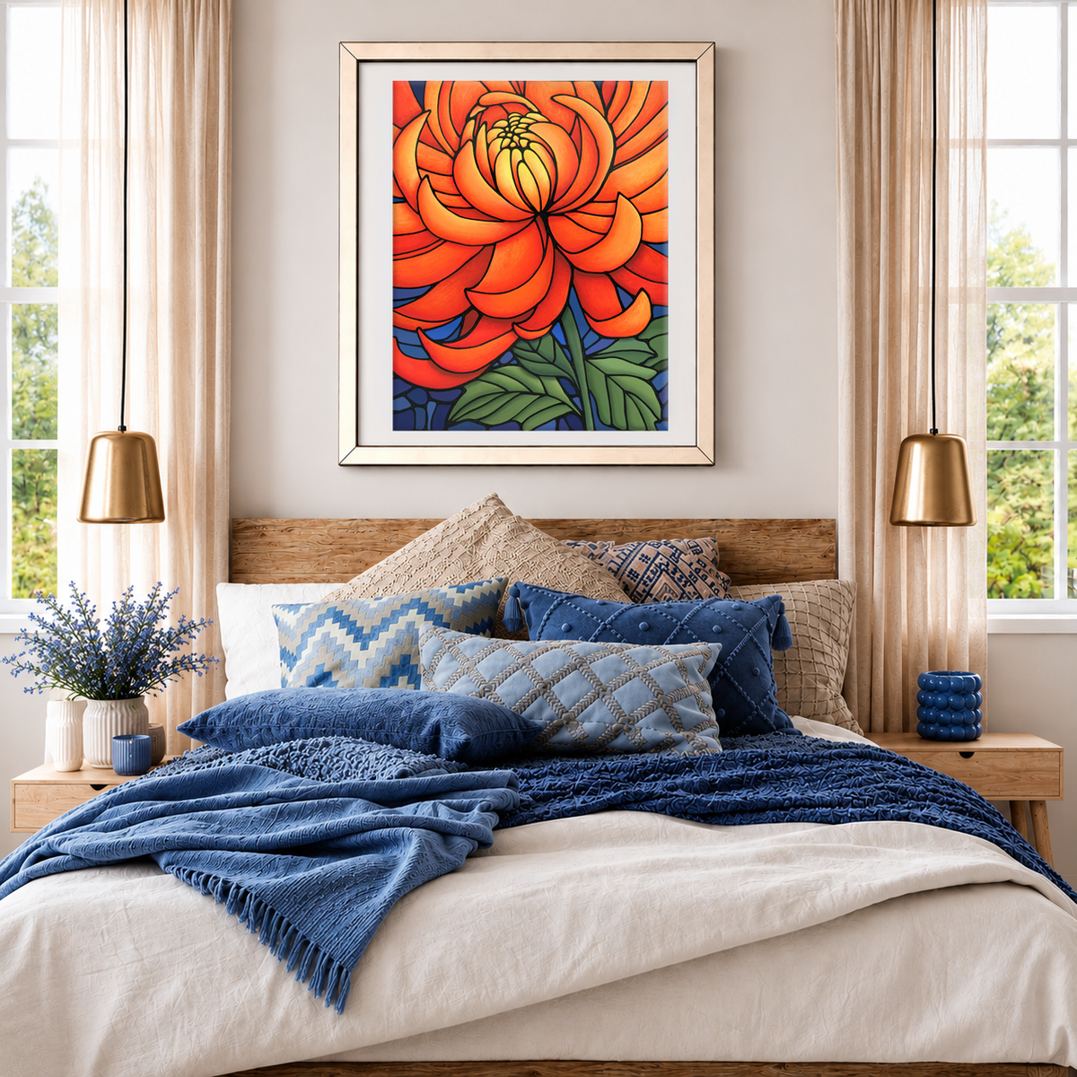 Orange Chrysanthemum Art Print