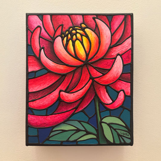 Chrysanthemum Flower Original Painting 8 x 10 inches