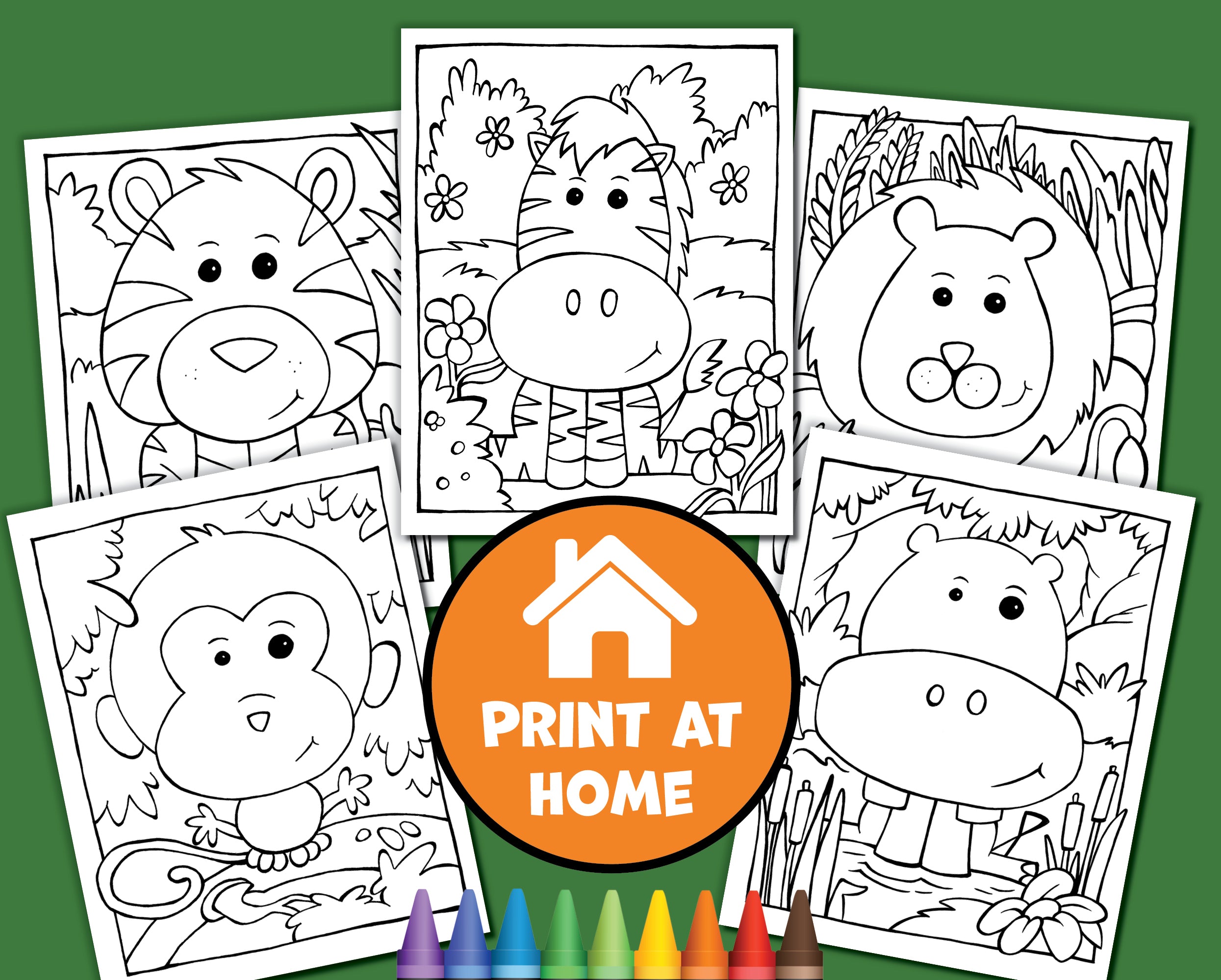5 Jungle Animal Coloring Pages