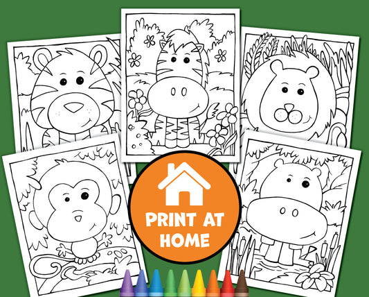 5 Jungle Animal Coloring Pages