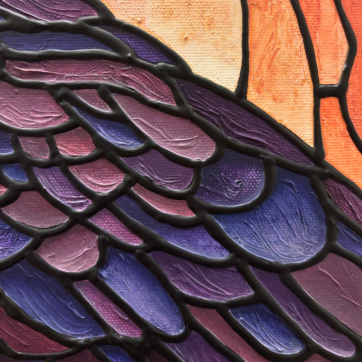 Raven Original Painting 12 x 12 inch