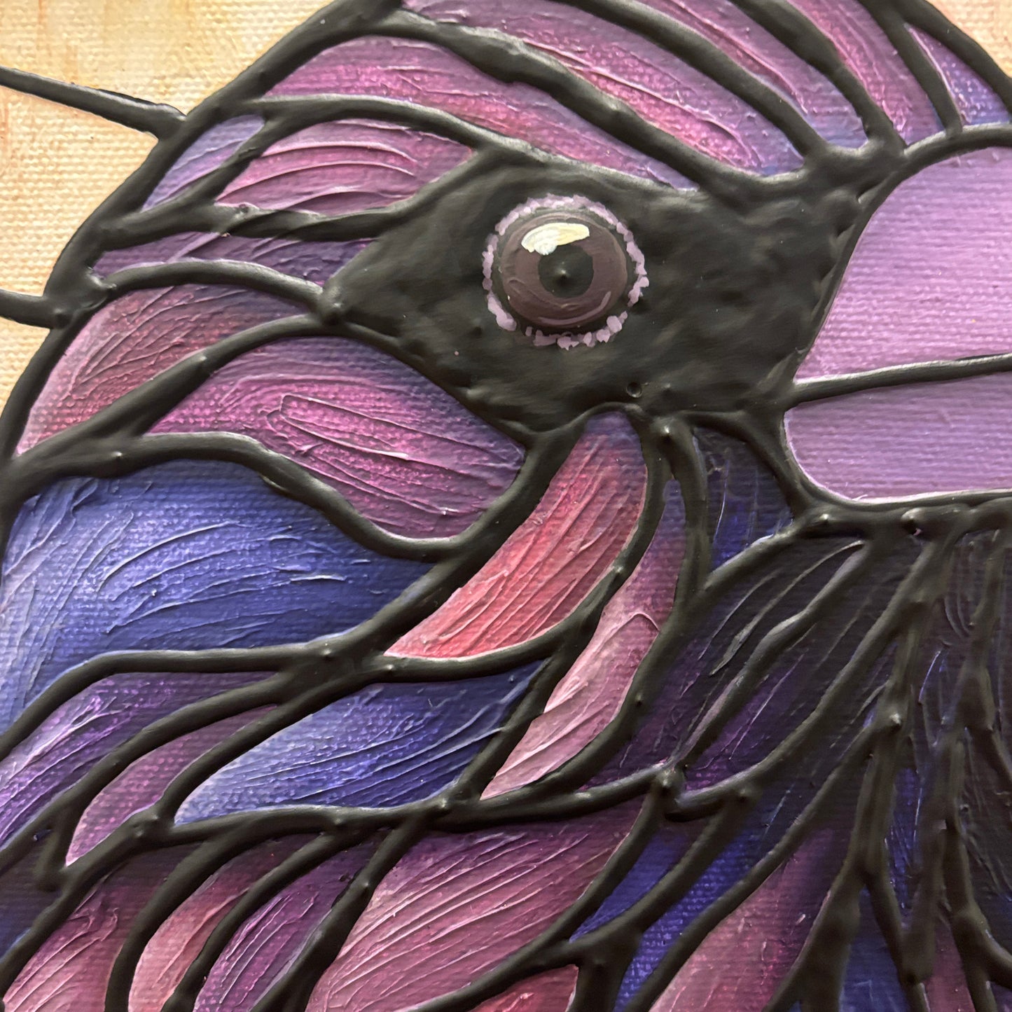 Raven Original Painting 12 x 12 inch