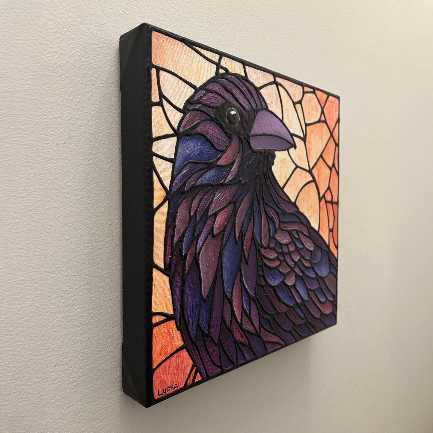 Raven Original Painting 12 x 12 inch
