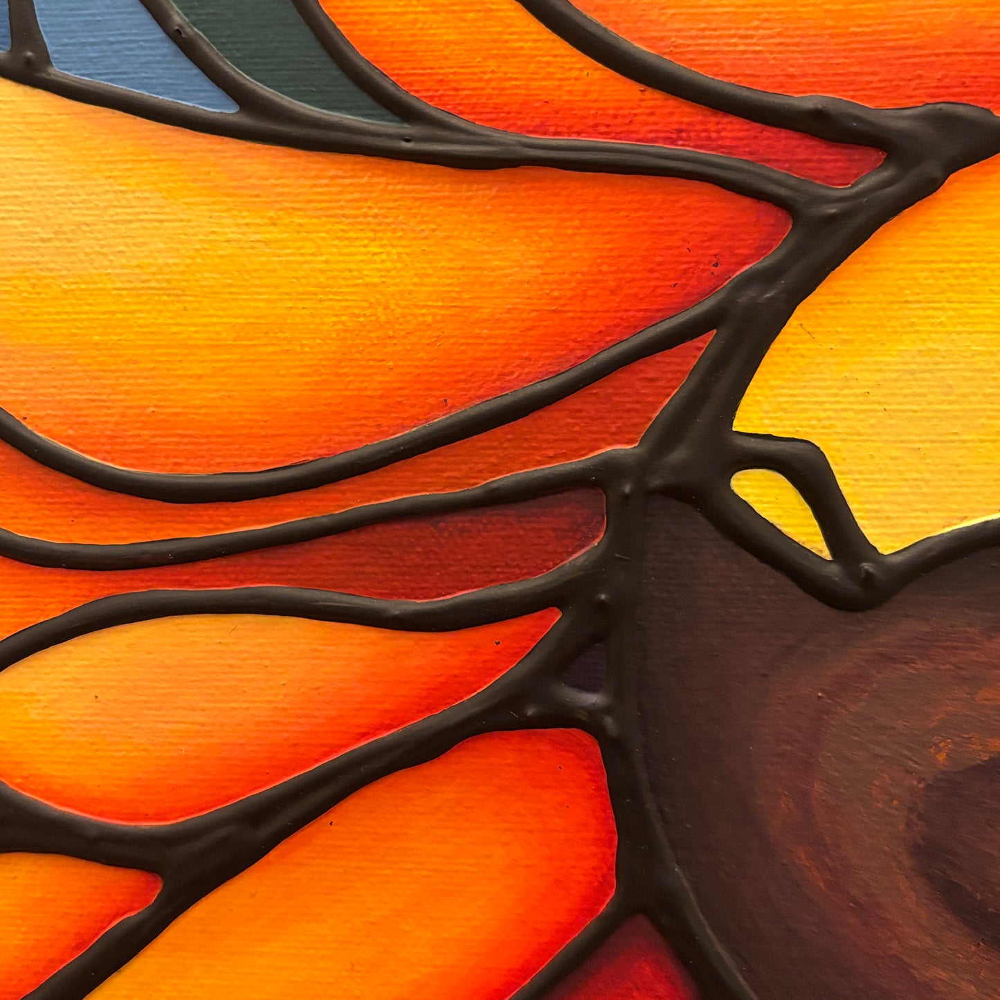 Yellow Sunflower Original Painting 12 x 12 inch