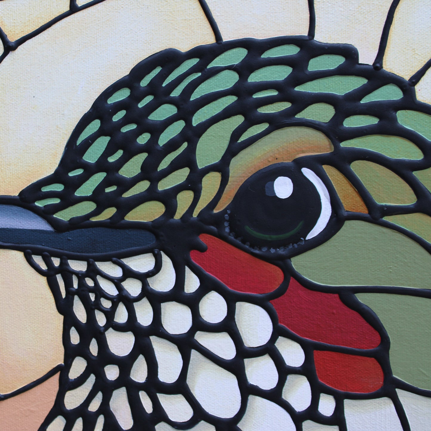 Hummingbird Original Painting 24 x 24 inch