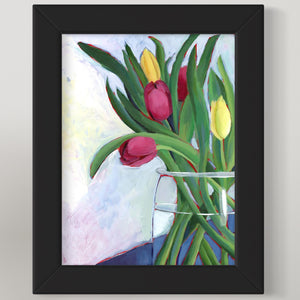 Tulips Original Painting 14" x 18" Framed